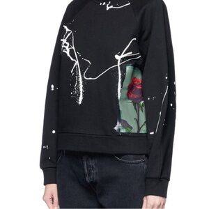 Proenza Schouler Rose Paint Splatter Sweatshirt.  Size S
